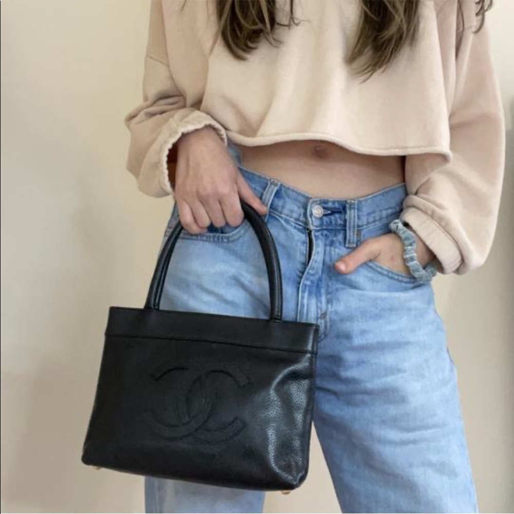 Chanel Mini Shopper Tote, Caviar Leather